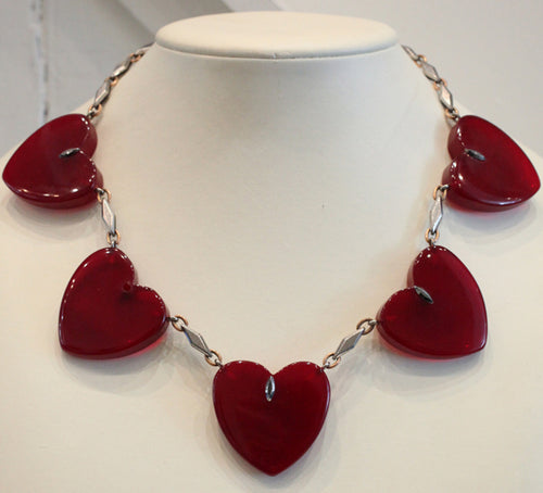 Art Deco Heart Necklace - Harlequin Market