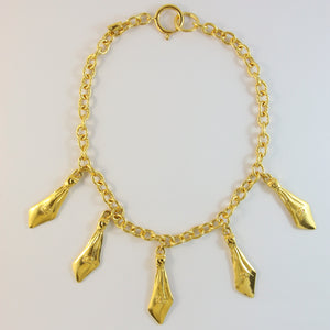 Chanel Vintage Gold Tone Necklace With 'CC Logo' Charms