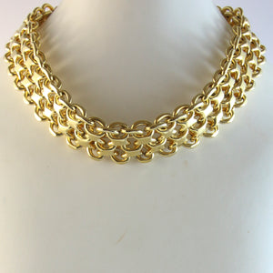 French Vintage Multi-Chain Gold-Tone Necklace