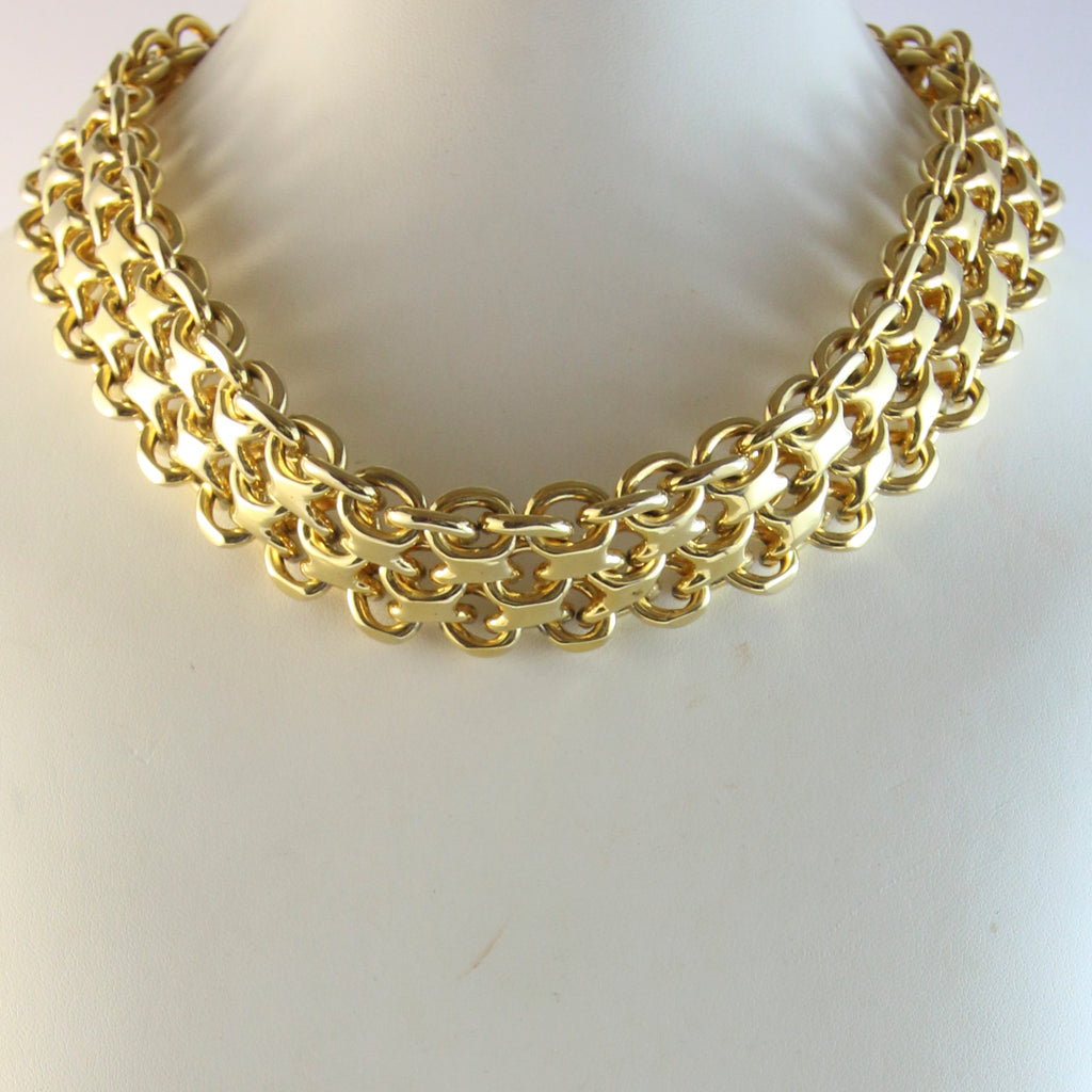 French Vintage Multi-Chain Gold-Tone Necklace