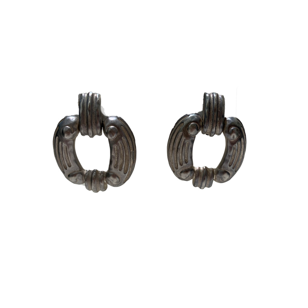 Vintage Givenchy Silver Tone Earrings (clip-on)
