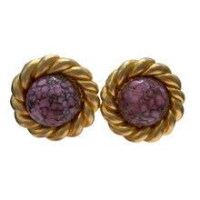 Load image into Gallery viewer, Vintage Chanel Gold, Pink and Brown Marble centre (clip-on)