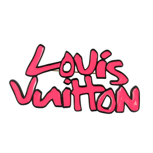 Louis Vuitton Pre-Owned Rare Pink & Black Enamel Brooch