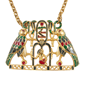 RARE - Vintage Signed 'Polcini' Egyptian Motif Necklace - Originally owned by Ann Miller