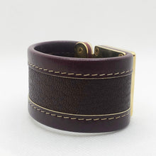 Load image into Gallery viewer, Signed Vintage Louis Vuitton Purple &amp; Gold Clasp Cuff