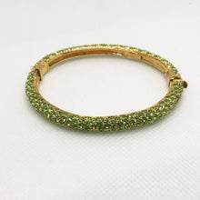 Load image into Gallery viewer, Ciner NY Green Crystal Encrusted Clamper Bangle