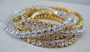 Stacked Harlequin Market Crystal Bracelets