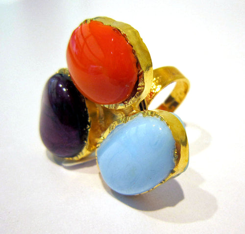 Pate-de-Verre Angular Ring