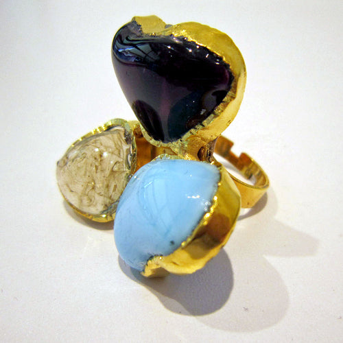 Pate-de-Verre Angular Ring