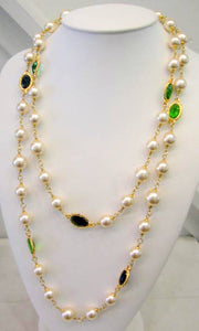 French Pearl and Faceted Crystal Sautoir