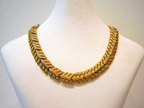 Vintage 'Trifari' Gold Leaf Set