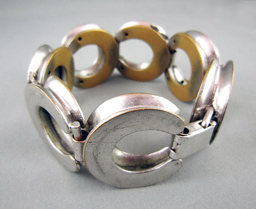 Silver Tone Circular Cuff