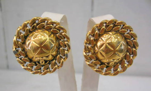 Signed Chanel Gold Earrings