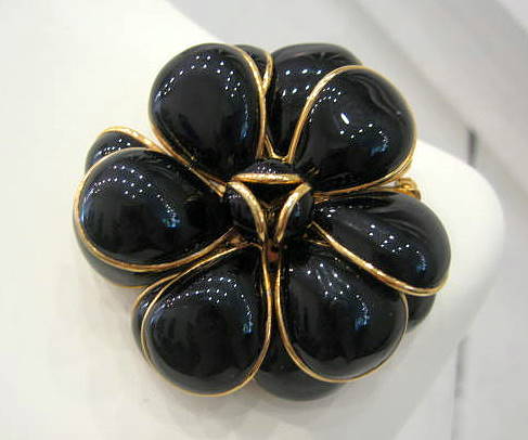 Chanel Pate-de-verre Camellia Brooch - Harlequin Market