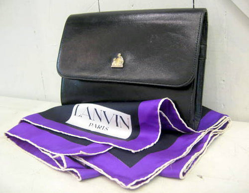 Vintage Lanvin Clutch with Silk Scarf
