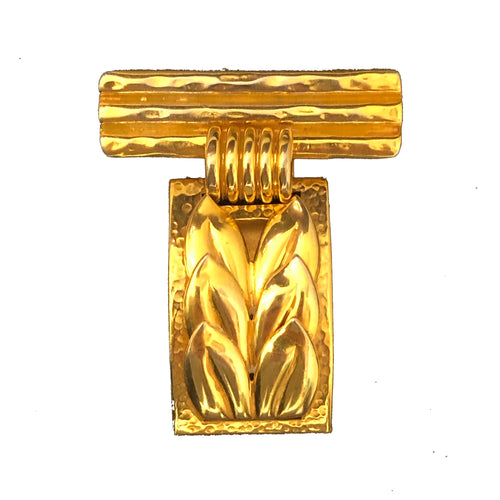 Signed Celine T Bar Gold Plated Bar Pin