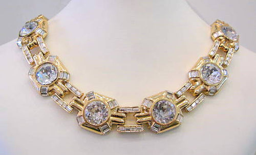 Signed Vintage Ciner Rhinestone Necklace