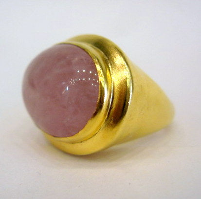 Gold Plated Rose Quartz Ring
