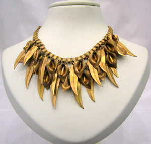 Vintage Gold Leaf Necklace
