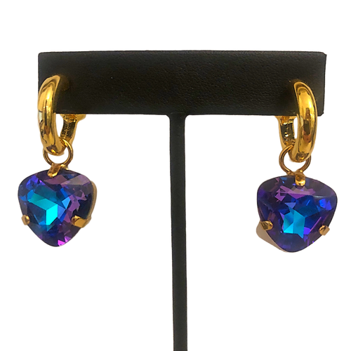 HQM Austrian Crystal Interchangeable Earrings - Heliotrope (Pierced)