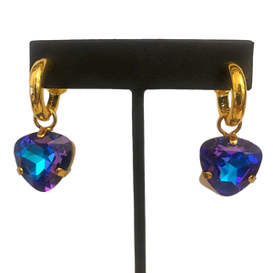 HQM Austrian Crystal Interchangeable Earrings - Heliotrope (Pierced)