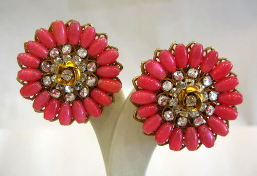 Vintage Stanley Hagler Beaded Clip-on Earrings