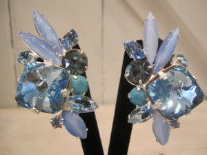 Harlequin Market Blue Crystal Earrings