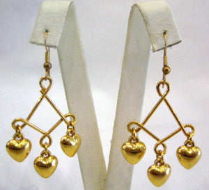 Gold Plated Heart Shaped Clip On Earrings