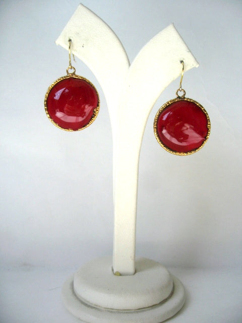 Pate-de-verre Single Drop Earrings