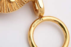 Vintage Chanel Iconic Gold Tone 7 Charm Bracelet c. 1980