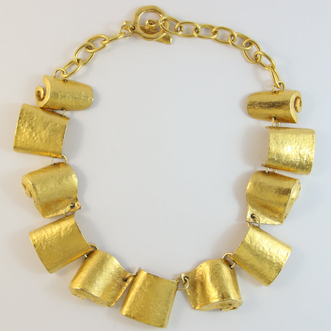 Signed Dalphine Nardin Paris Vintage Gold Tone Necklace