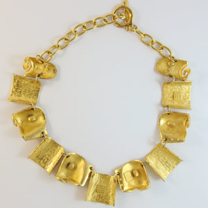 Signed Dalphine Nardin Paris Vintage Gold Tone Necklace