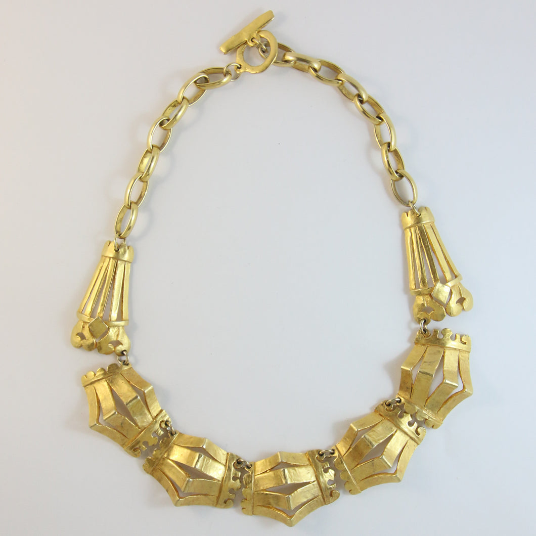 Signed Delphine Nardin Paris Vintage Gold Plated Necklace