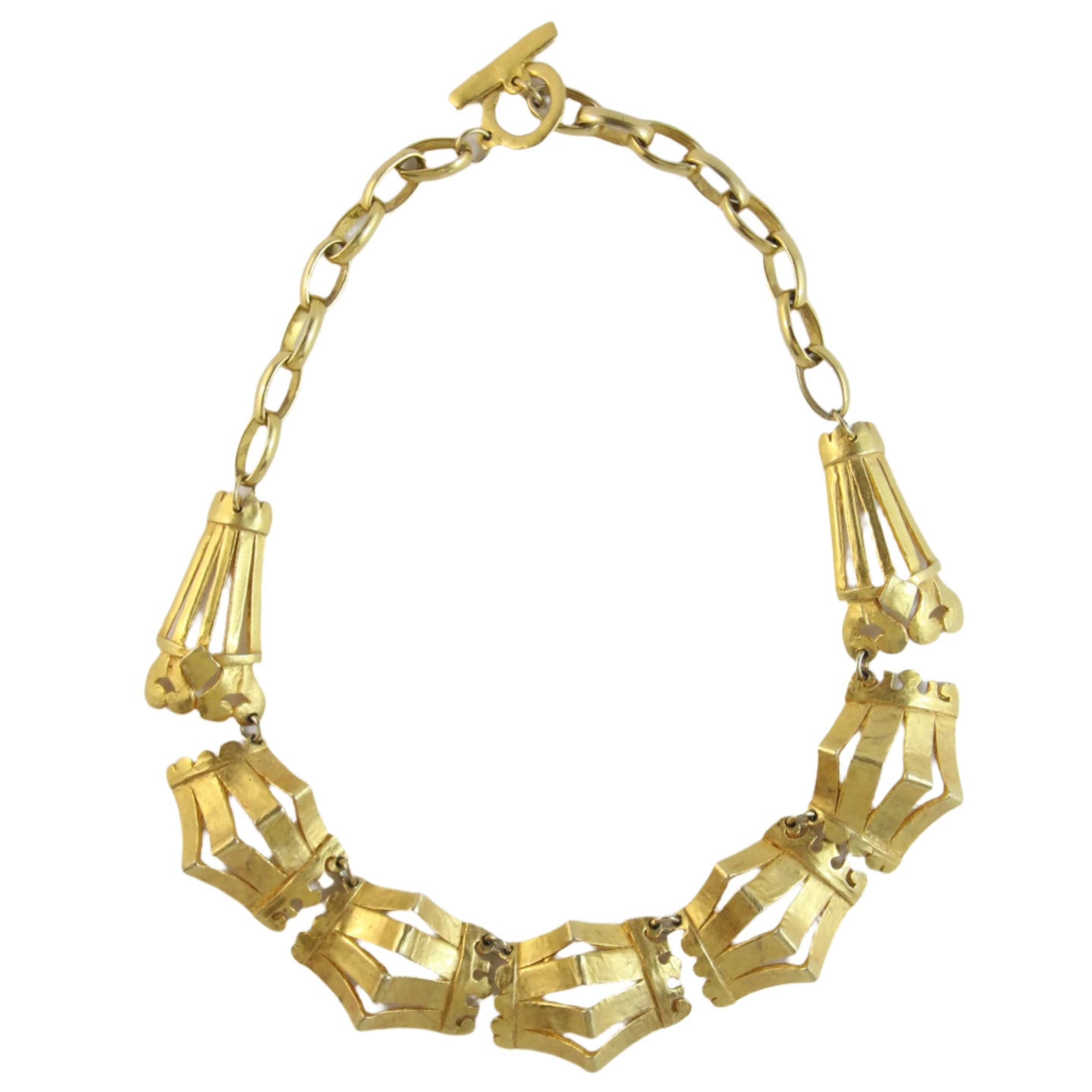 Signed Delphine Nardin Paris Vintage Gold Plated Necklace