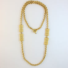Load image into Gallery viewer, &#39;Omnia Vincit Amore&#39; French Vintage Gold Chain Necklace