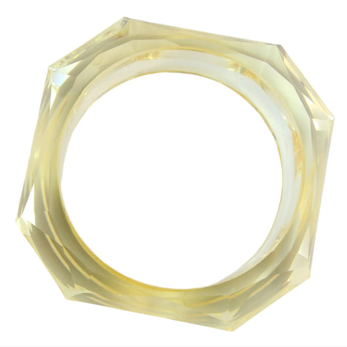 Vintage 1950s Champagne Yellow Faceted Lucite Bangle