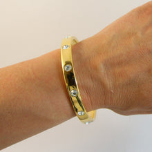 Load image into Gallery viewer, Vintage Signed French Monet Bangle With Clear Crystals