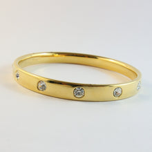 Load image into Gallery viewer, Vintage Signed French Monet Bangle With Clear Crystals