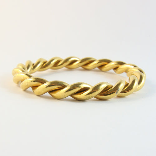 French Vintage Gold Twist Bangle