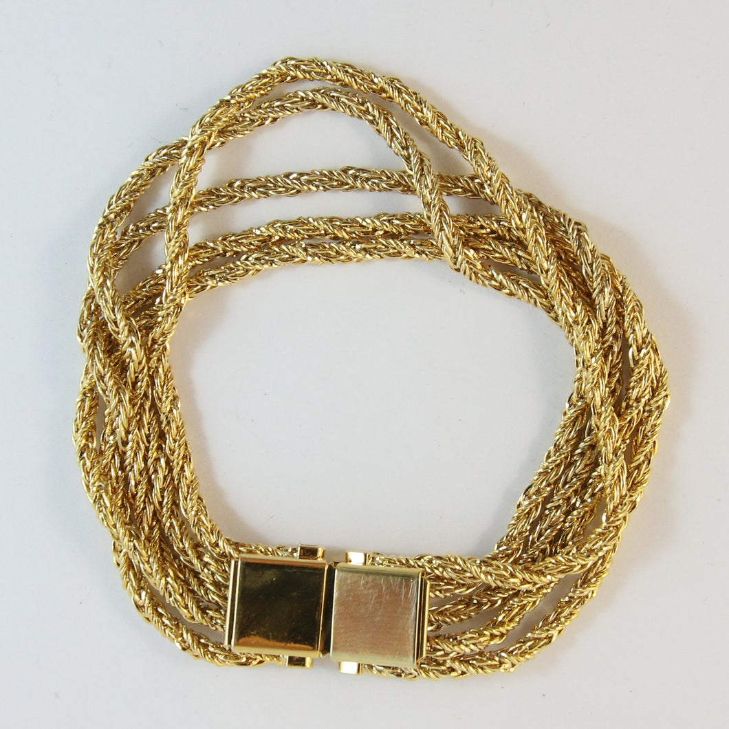 Gold-Plated Multi-Chain Mesh Bracelet