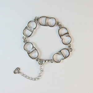 Vintage Silver Christian Dior 'CD' Logo Bracelet