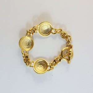 Gold-Plated Bracelet With Turquoise Stones
