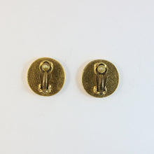 Load image into Gallery viewer, Vintage Signed Chanel Salmon Enamel Logo Earrings