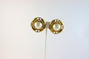 Vintage Signed Chanel Faux Pearl Earrings c.1993