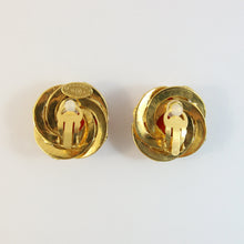 Load image into Gallery viewer, Vintage Chanel Red Gripoix &amp; CC Logo Earrings (clip-on)