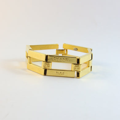 Vintage Signed Chanel Square Link Bracelet