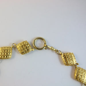 Vintage Chanel c.1970s Waffle Diamond Choker Necklace