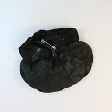Load image into Gallery viewer, Unsigned Vintage Chanel Velvet Black Large Camellia Flower Pin Brooch c.1980s