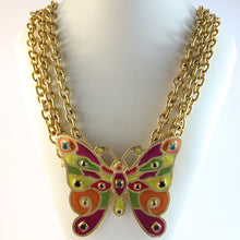 Load image into Gallery viewer, Signed Vintage Valentino Gold Plated Butterfly Belt Necklace