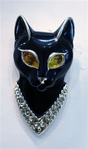 Vintage Egyptian Cat Brooch